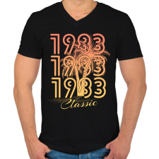 PRINTFASHION 1983 - Férfi V-nyakú póló - Fekete férfi póló