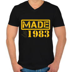 PRINTFASHION 1983 - Férfi V-nyakú póló - Fekete