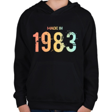 PRINTFASHION 1983 - Gyerek kapucnis pulóver - Fekete