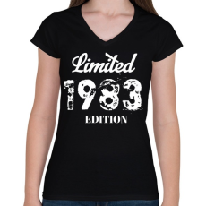 PRINTFASHION 1983 - Női V-nyakú póló - Fekete