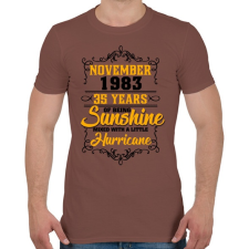 PRINTFASHION 1983 Születésnap - Napfény egy kis hurrikánnal! - Férfi póló - Mogyoróbarna férfi póló