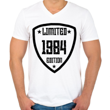 PRINTFASHION 1984 - Férfi V-nyakú póló - Fehér férfi póló