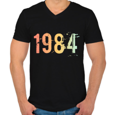 PRINTFASHION 1984 - Férfi V-nyakú póló - Fekete