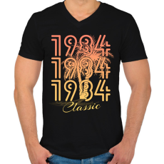 PRINTFASHION 1984 - Férfi V-nyakú póló - Fekete