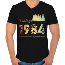 PRINTFASHION 1984 - Férfi V-nyakú póló - Fekete férfi póló