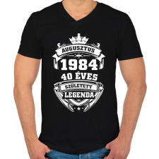 PRINTFASHION 1984 - Férfi V-nyakú póló - Fekete férfi póló