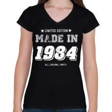 PRINTFASHION 1984 - Női V-nyakú póló - Fekete