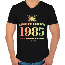 PRINTFASHION 1985 - Férfi V-nyakú póló - Fekete férfi póló