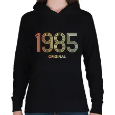 PRINTFASHION 1985 - Női kapucnis pulóver - Fekete női pulóver, kardigán