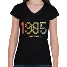 PRINTFASHION 1985 - Női V-nyakú póló - Fekete női póló