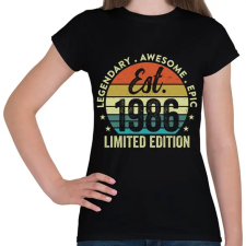 PRINTFASHION 1986 40. Est szülinap - Női póló - Fekete női póló