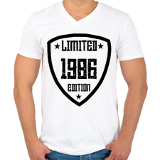 PRINTFASHION 1986 - Férfi V-nyakú póló - Fehér férfi póló