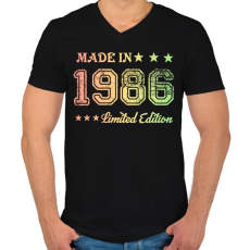 PRINTFASHION 1986 - Férfi V-nyakú póló - Fekete