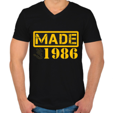 PRINTFASHION 1986 - Férfi V-nyakú póló - Fekete