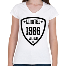 PRINTFASHION 1986 - Női V-nyakú póló - Fehér női póló