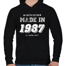 PRINTFASHION 1987 - Férfi kapucnis pulóver - Fekete férfi pulóver, kardigán