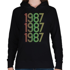 PRINTFASHION 1987 - Női kapucnis pulóver - Fekete női pulóver, kardigán