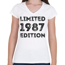 PRINTFASHION 1987 - Női V-nyakú póló - Fehér