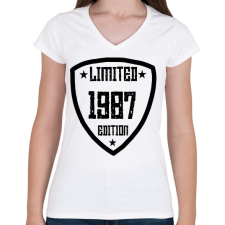 PRINTFASHION 1987 - Női V-nyakú póló - Fehér női póló