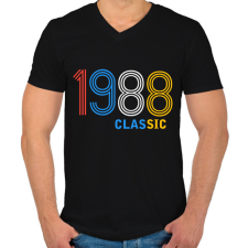 PRINTFASHION 1988 - Férfi V-nyakú póló - Fekete férfi póló