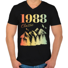 PRINTFASHION 1988 - Férfi V-nyakú póló - Fekete