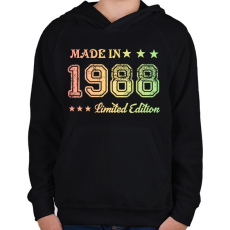 PRINTFASHION 1988 - Gyerek kapucnis pulóver - Fekete