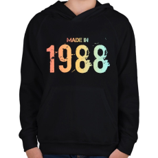 PRINTFASHION 1988 - Gyerek kapucnis pulóver - Fekete