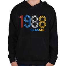 PRINTFASHION 1988 - Gyerek kapucnis pulóver - Fekete