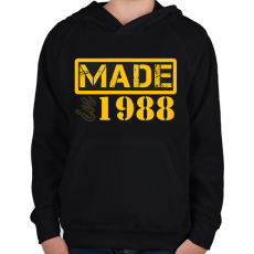 PRINTFASHION 1988 - Gyerek kapucnis pulóver - Fekete