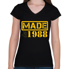PRINTFASHION 1988 - Női V-nyakú póló - Fekete női póló