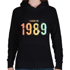 PRINTFASHION 1989 - Női kapucnis pulóver - Fekete női pulóver, kardigán