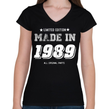 PRINTFASHION 1989 - Női V-nyakú póló - Fekete női póló