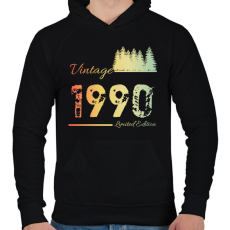 PRINTFASHION 1990 - Férfi kapucnis pulóver - Fekete