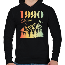 PRINTFASHION 1990 - Férfi kapucnis pulóver - Fekete