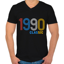 PRINTFASHION 1990 - Férfi V-nyakú póló - Fekete férfi póló