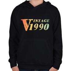 PRINTFASHION 1990 - Gyerek kapucnis pulóver - Fekete