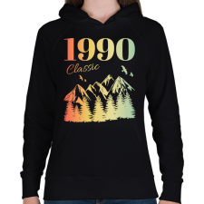 PRINTFASHION 1990 - Női kapucnis pulóver - Fekete női pulóver, kardigán