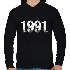 PRINTFASHION 1991 - Férfi kapucnis pulóver - Fekete