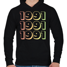 PRINTFASHION 1991 - Férfi kapucnis pulóver - Fekete férfi pulóver, kardigán