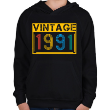 PRINTFASHION 1991 - Gyerek kapucnis pulóver - Fekete gyerek pulóver, kardigán