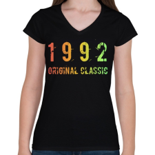 PRINTFASHION 1992 - Női V-nyakú póló - Fekete női póló