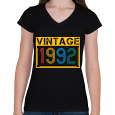 PRINTFASHION 1992 - Női V-nyakú póló - Fekete