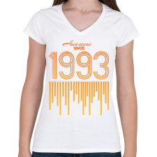 PRINTFASHION 1993 - Női V-nyakú póló - Fehér női póló
