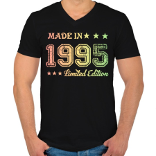 PRINTFASHION 1995 - Férfi V-nyakú póló - Fekete férfi póló