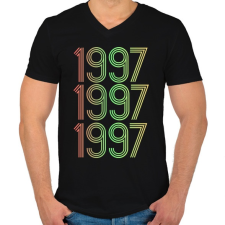 PRINTFASHION 1997 - Férfi V-nyakú póló - Fekete férfi póló