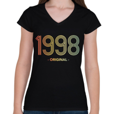 PRINTFASHION 1998 - Női V-nyakú póló - Fekete