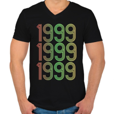 PRINTFASHION 1999 - Férfi V-nyakú póló - Fekete férfi póló