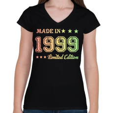 PRINTFASHION 1999 - Női V-nyakú póló - Fekete