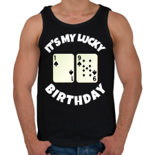 PRINTFASHION 19 POKER SZÜLINAP - Férfi atléta - Fekete atléta, trikó