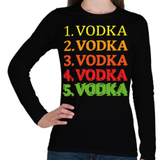 PRINTFASHION 1-5 Vodka - Női hosszú ujjú póló - Fekete